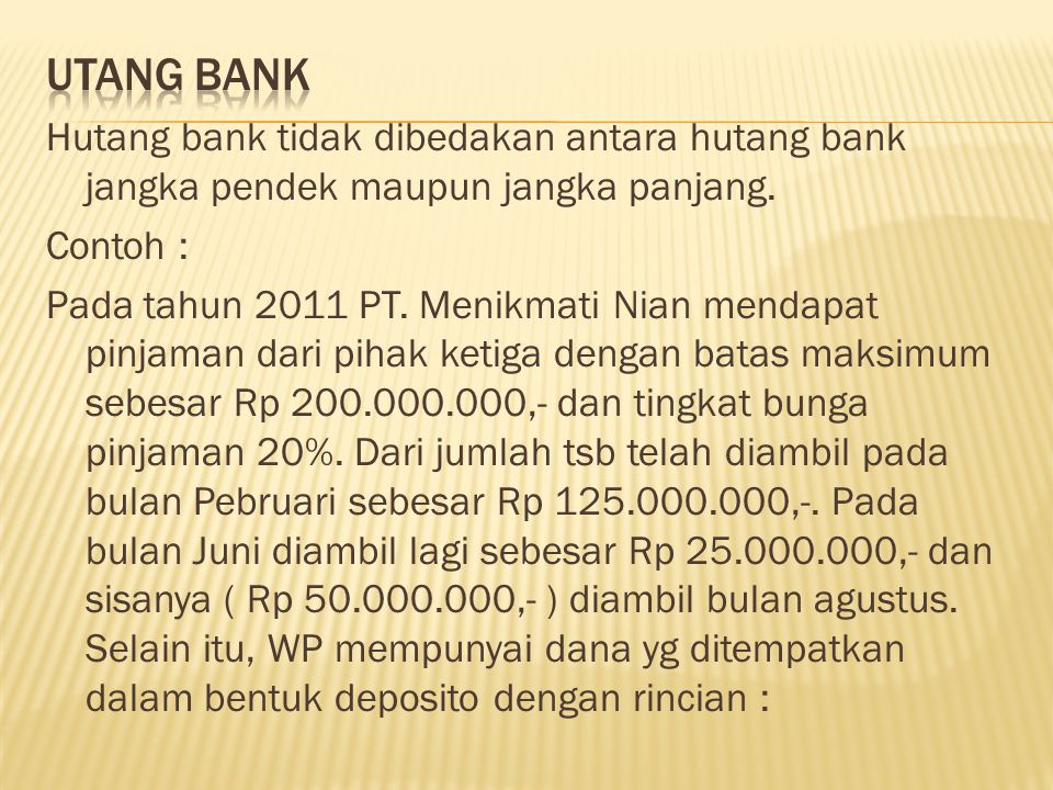 UTANG BANK