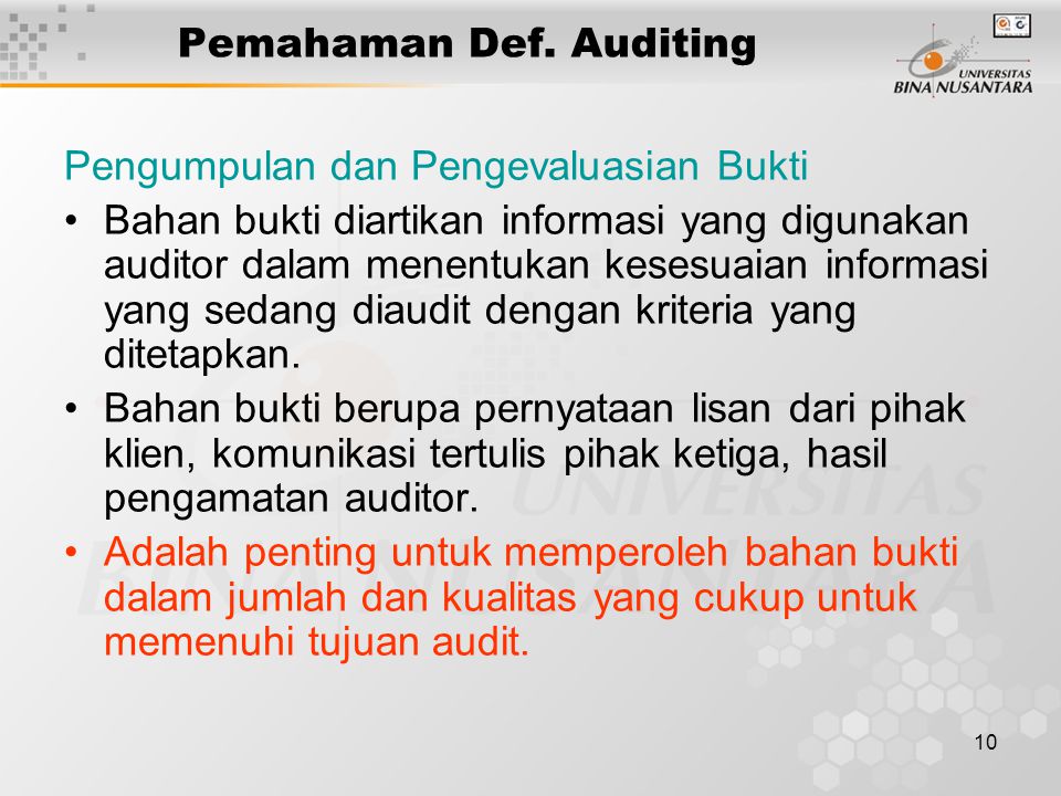 Pemahaman Def. Auditing