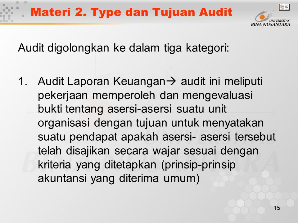 Materi 2. Type dan Tujuan Audit