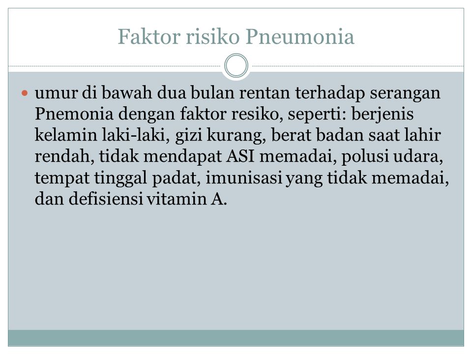 Faktor risiko Pneumonia