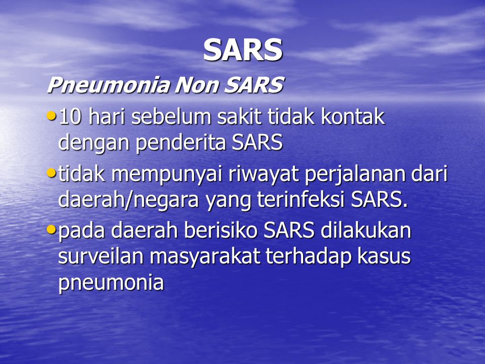 SARS Pneumonia Non SARS