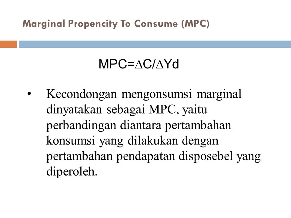 Marginal Propencity To Consume (MPC)