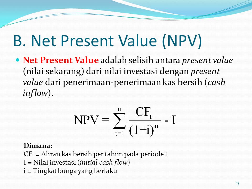 B. Net Present Value (NPV)