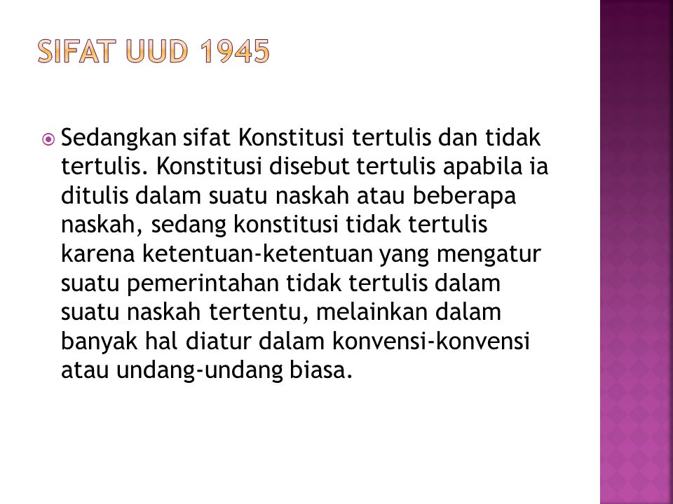 SIFAT UUD 1945