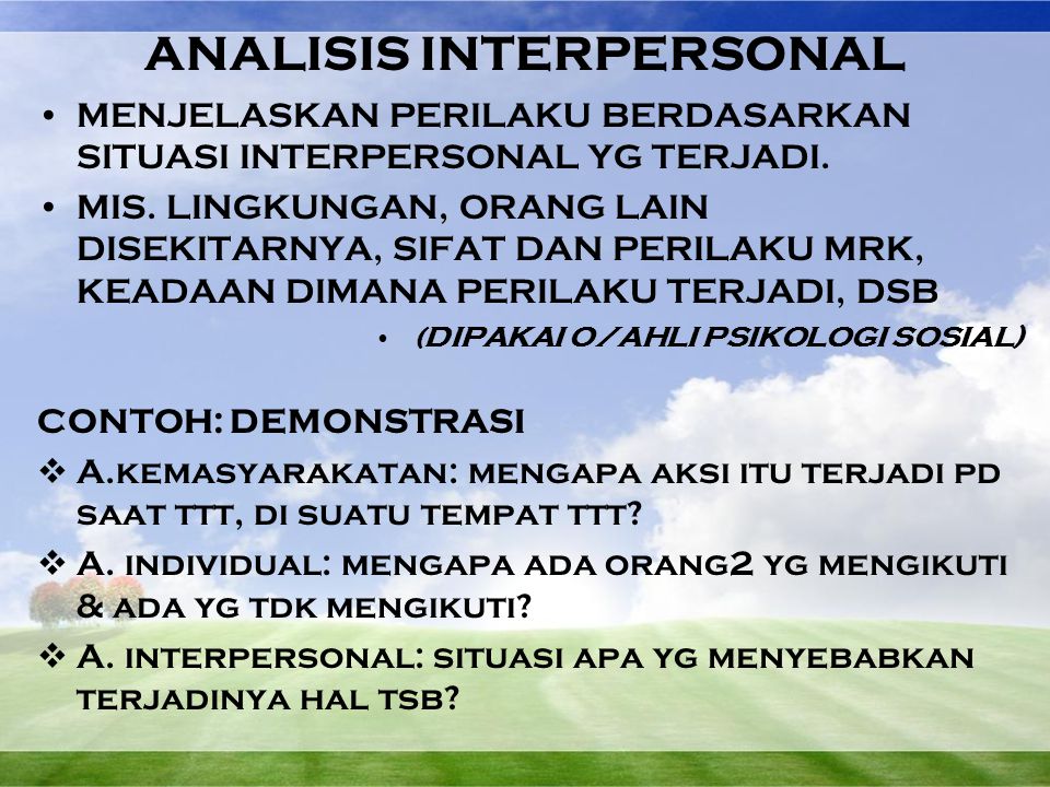 ANALISIS INTERPERSONAL