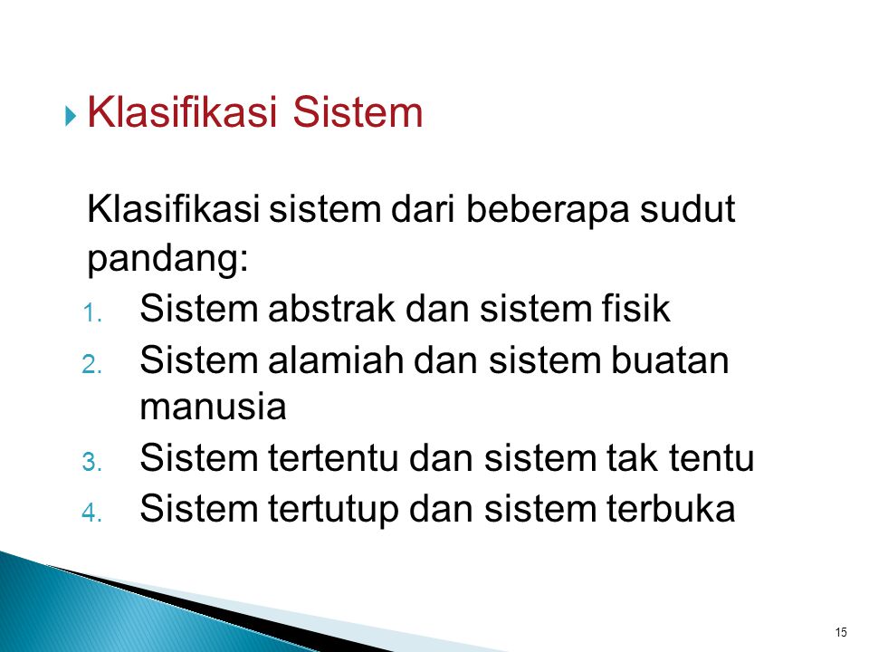 Klasifikasi Sistem Sistem abstrak dan sistem fisik