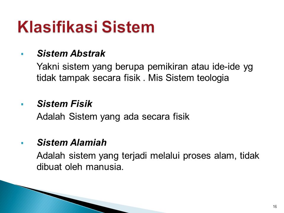 Klasifikasi Sistem Sistem Abstrak