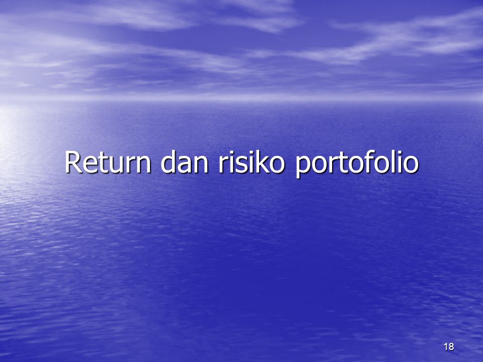 Return dan risiko portofolio
