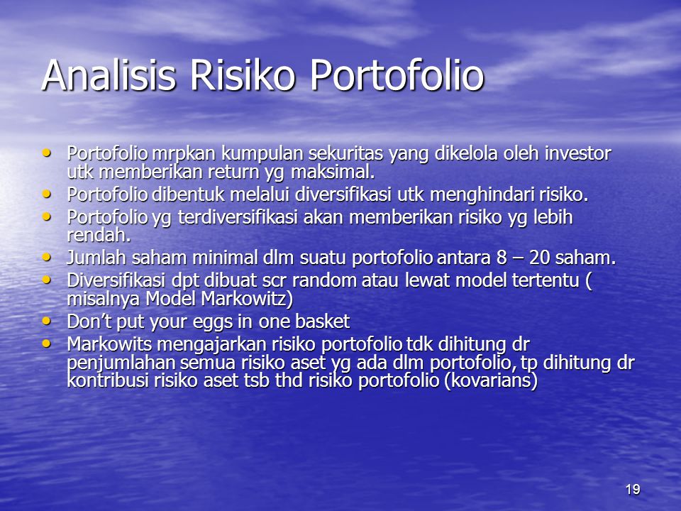 Analisis Risiko Portofolio