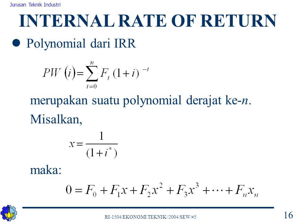 Internal rate. Internal rate of Return.