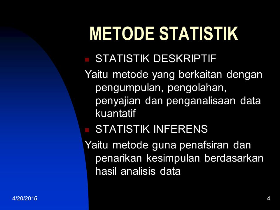 METODE STATISTIK STATISTIK DESKRIPTIF