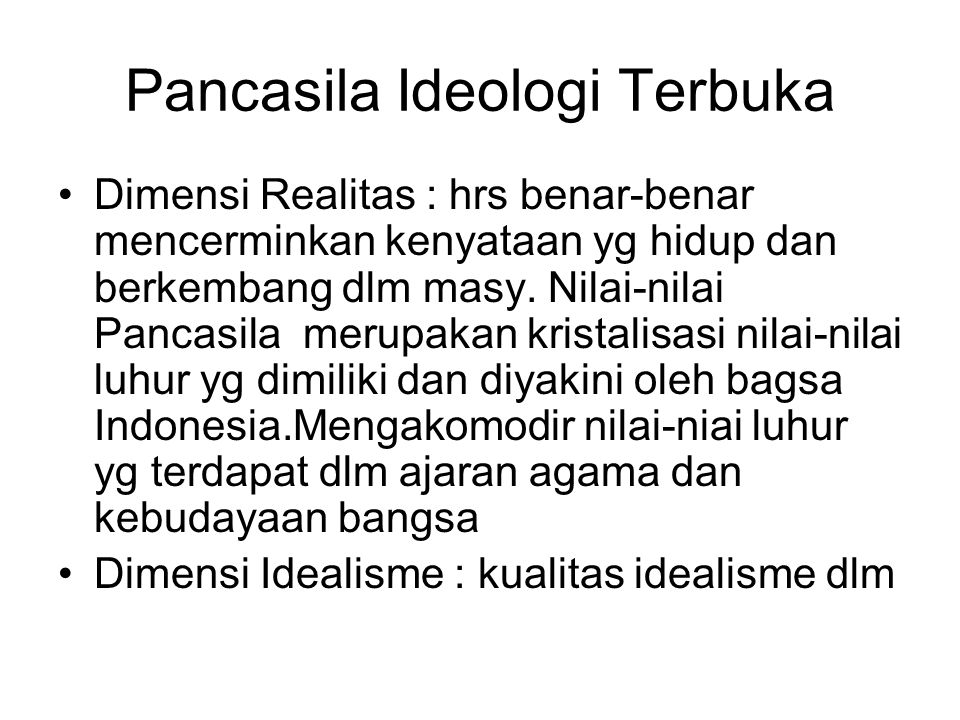 Pancasila Ideologi Terbuka