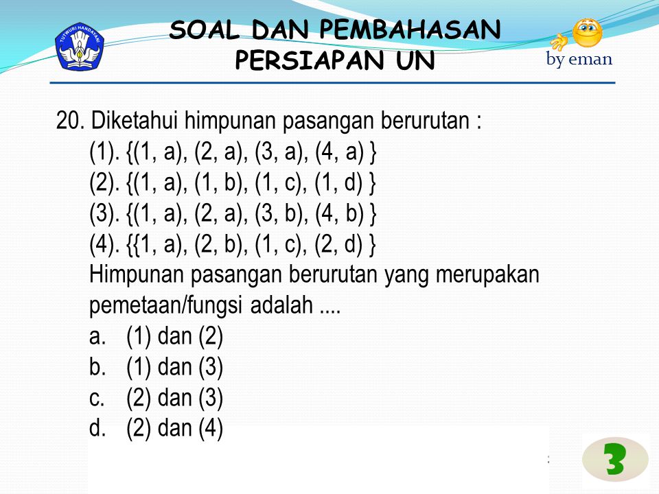 Himpunan Pasangan Berurutan Yang Merupakan Pemetaan Atau Fungsi Adalah ...