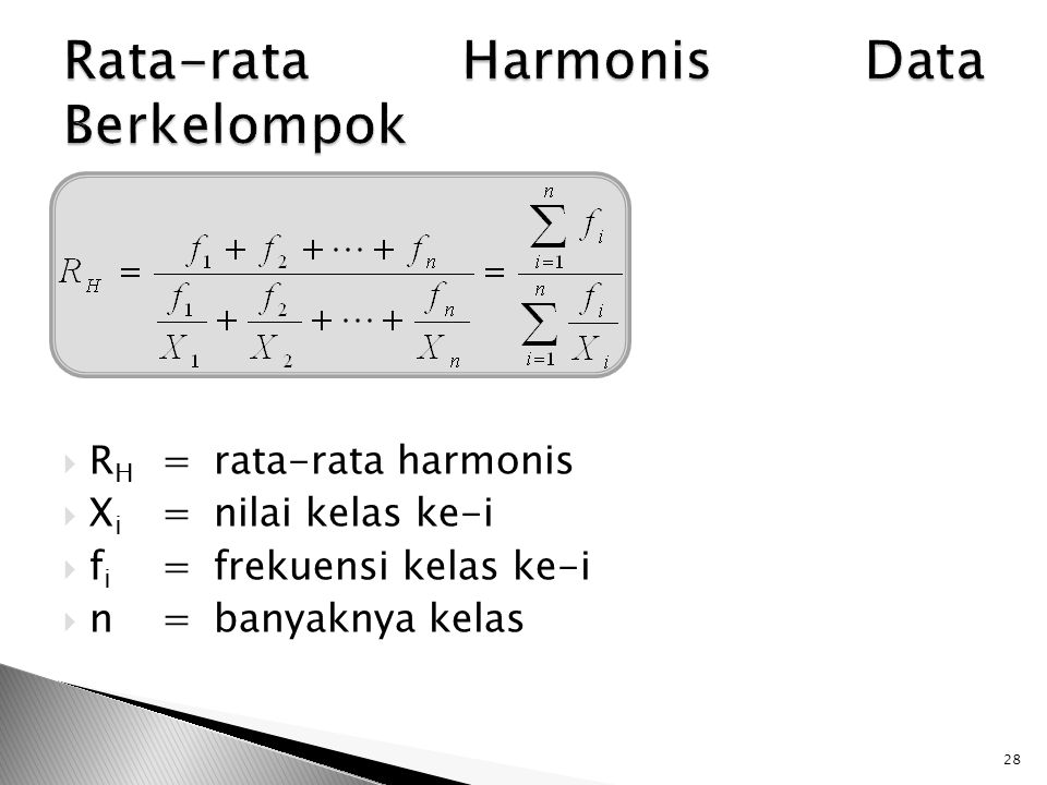 Rata-rata Harmonis Data Berkelompok