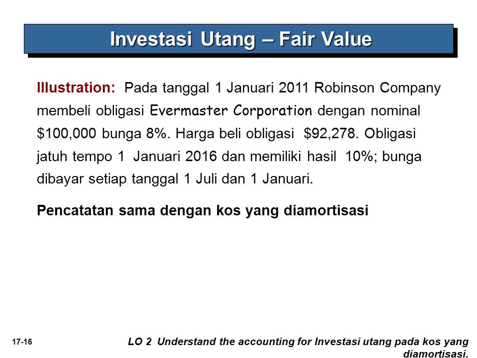 Investasi Utang – Fair Value