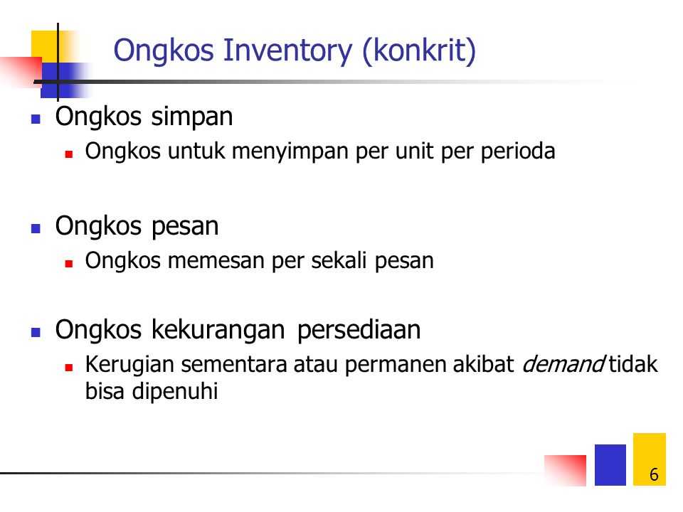 Ongkos Inventory (konkrit)