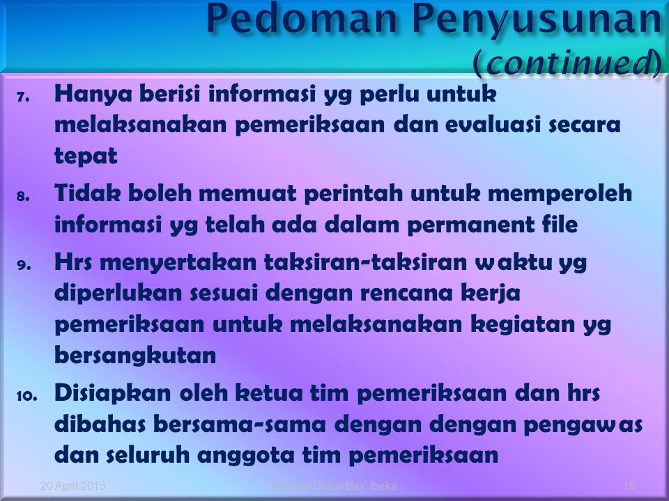 Pedoman Penyusunan (continued)