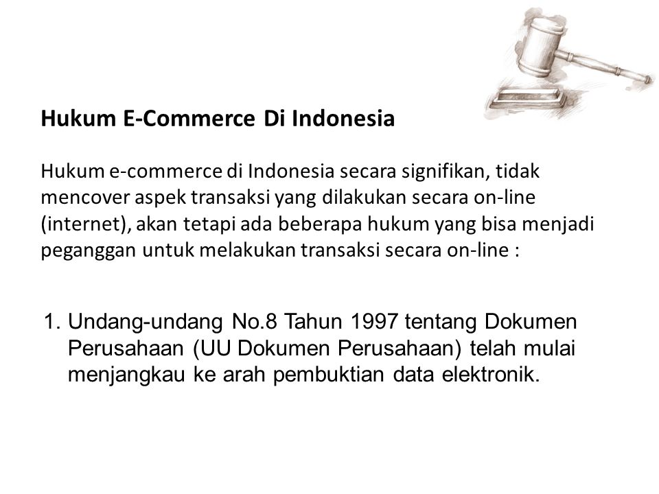 Hukum E-Commerce Di Indonesia