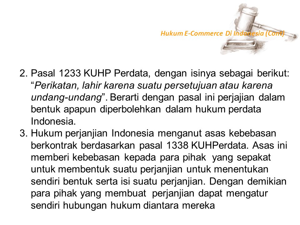 Hukum E-Commerce Di Indonesia (Cont)