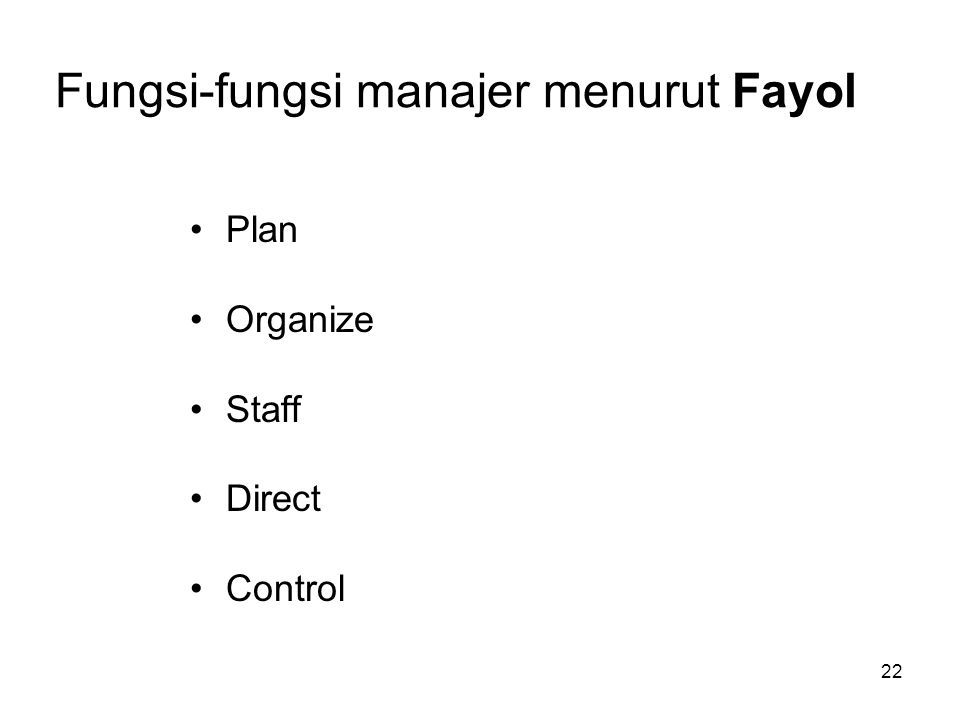 Fungsi-fungsi manajer menurut Fayol