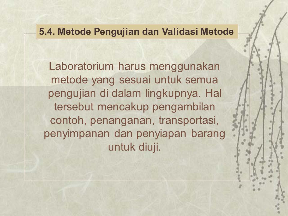 5.4. Metode Pengujian dan Validasi Metode