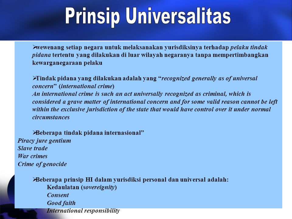 Prinsip Universalitas