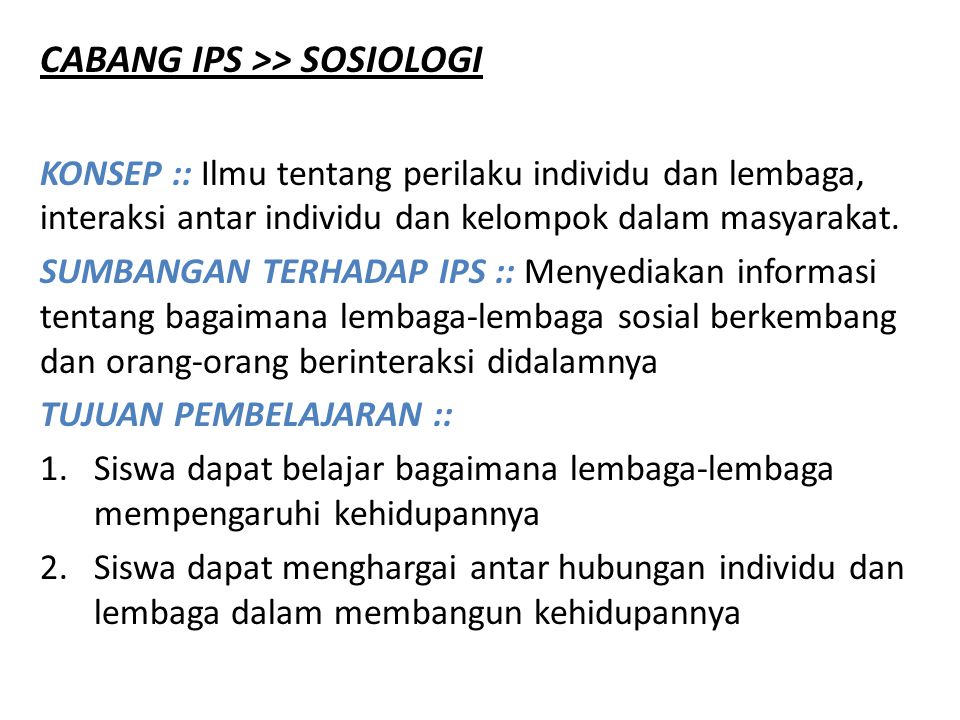 CABANG IPS >> SOSIOLOGI