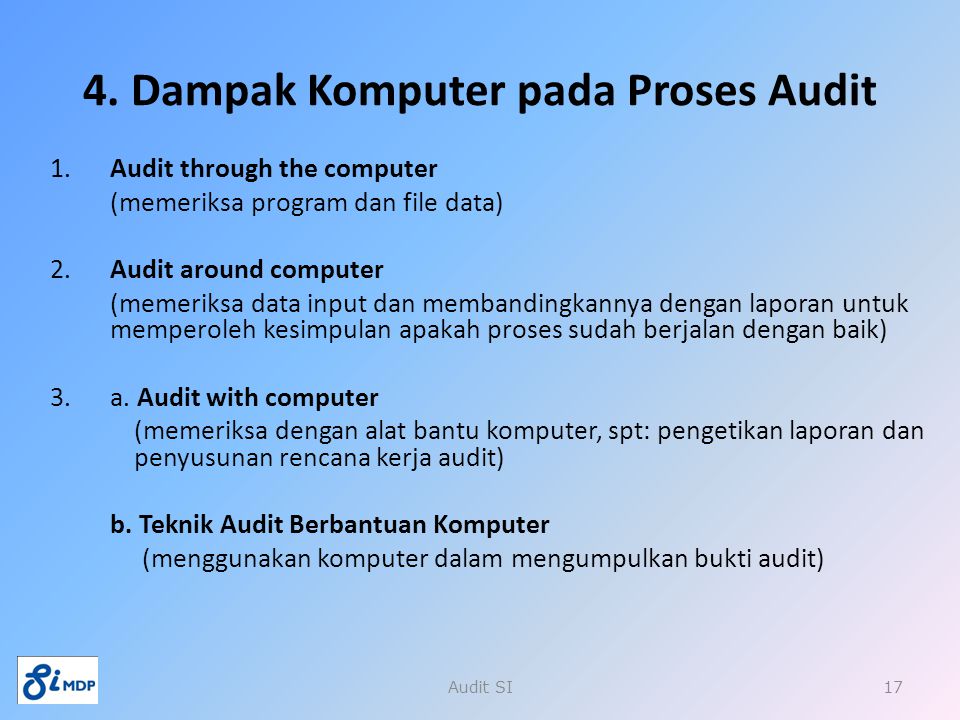 4. Dampak Komputer pada Proses Audit