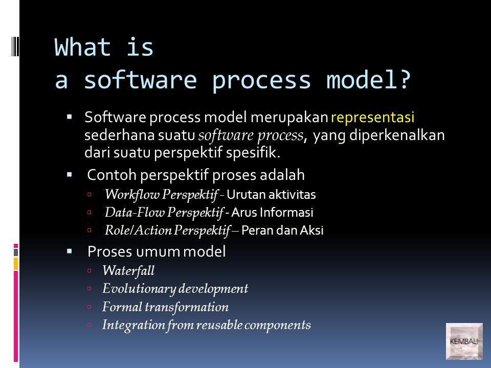What is a software process model