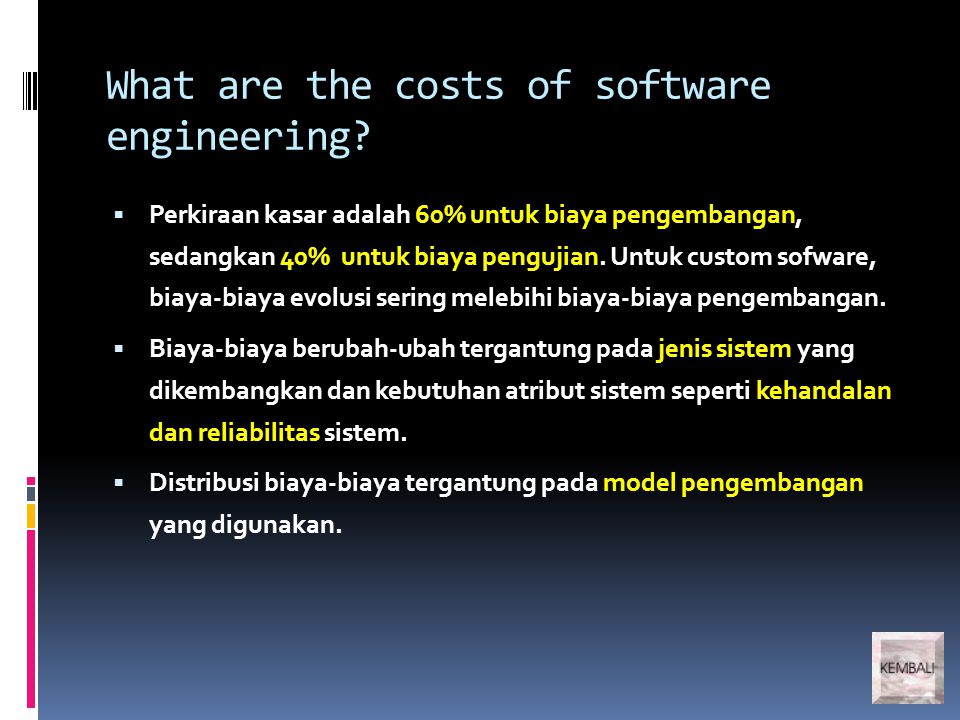 What are the costs of software engineering