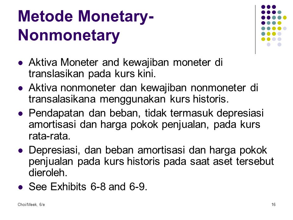 Metode Monetary-Nonmonetary