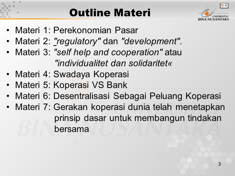 Outline Materi Materi 1: Perekonomian Pasar