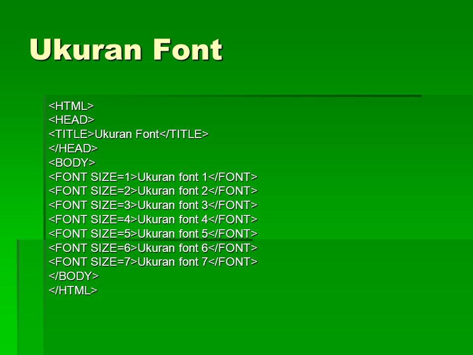 Тег font size