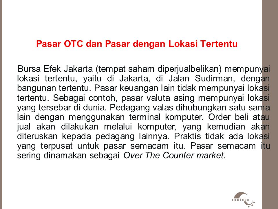 Pasar OTC dan Pasar dengan Lokasi Tertentu