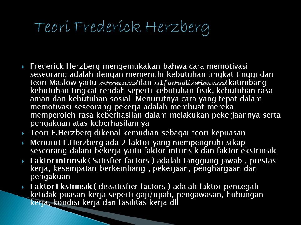 Teori Frederick Herzberg