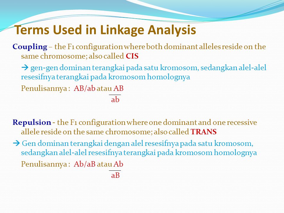 Terms Used in Linkage Analysis
