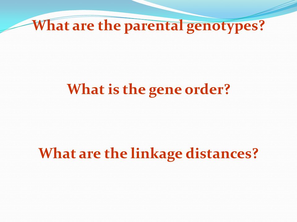 What are the parental genotypes. What is the gene order