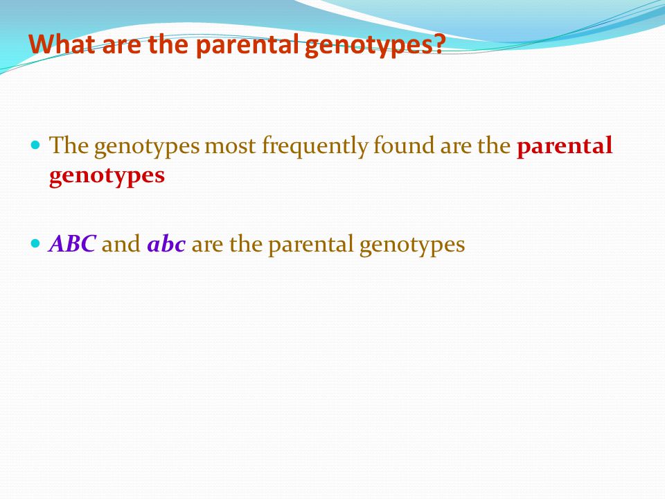 What are the parental genotypes