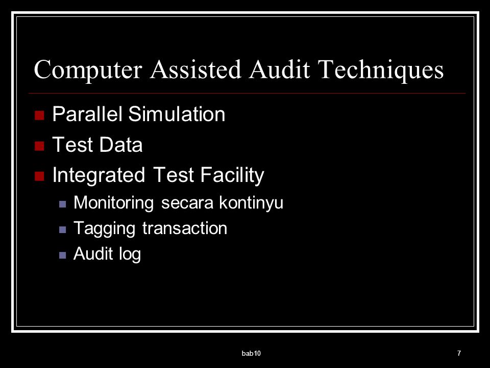 Computer Assisted Audit Techniques