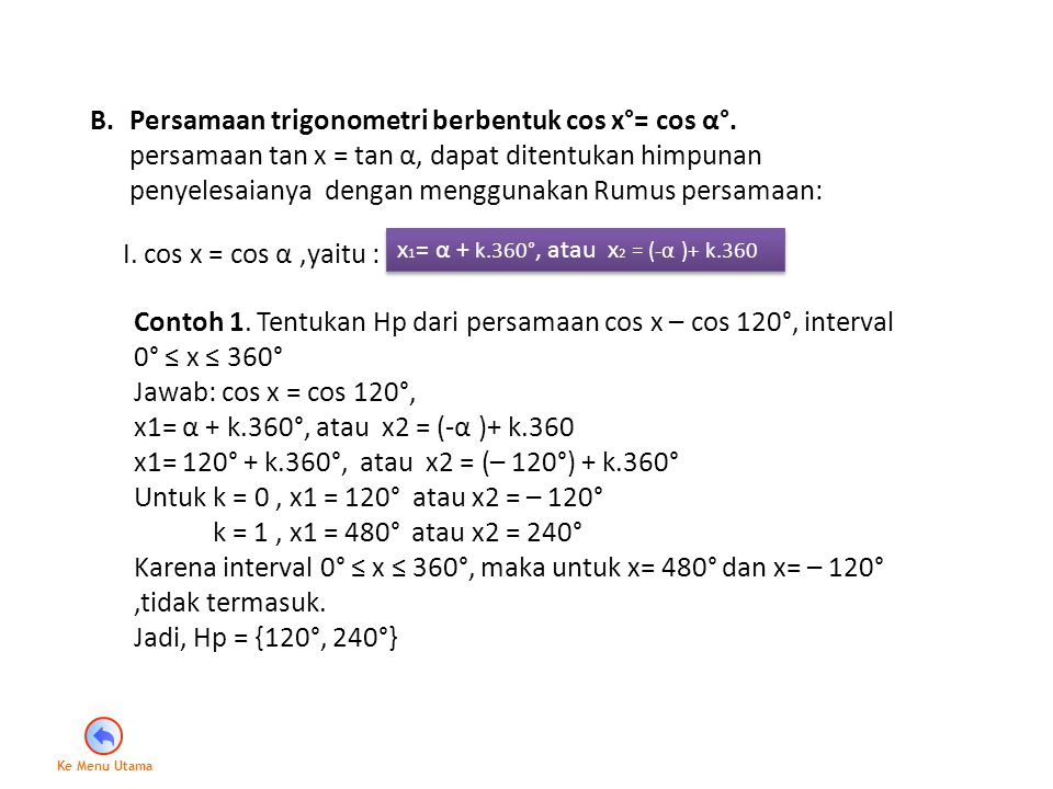 Contoh Ppt Materi Matematika Peminatan Kelas 11 Persamaan Trigonometri ...