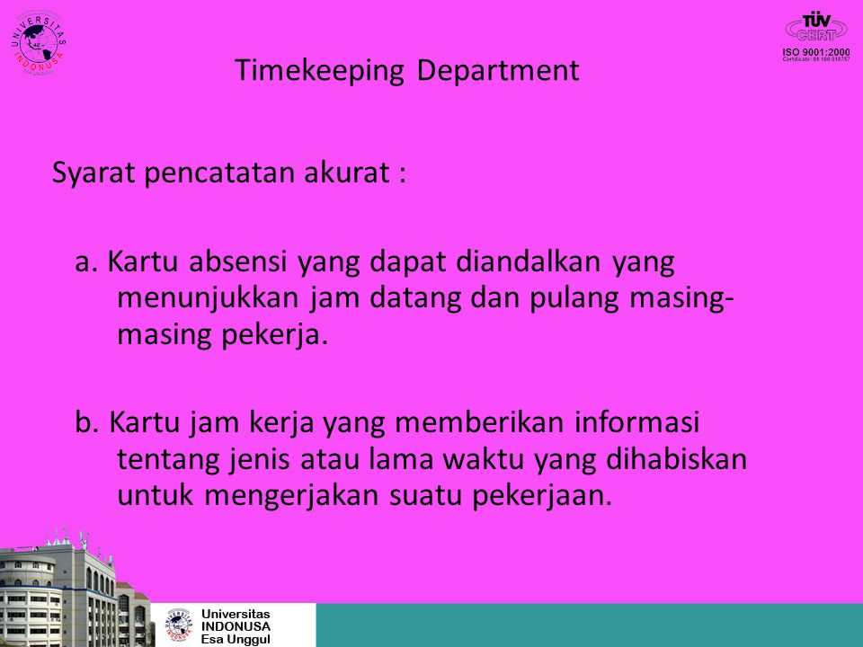 Timekeeping Department