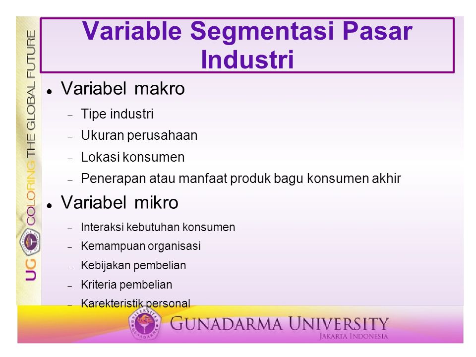 Variable Segmentasi Pasar Industri