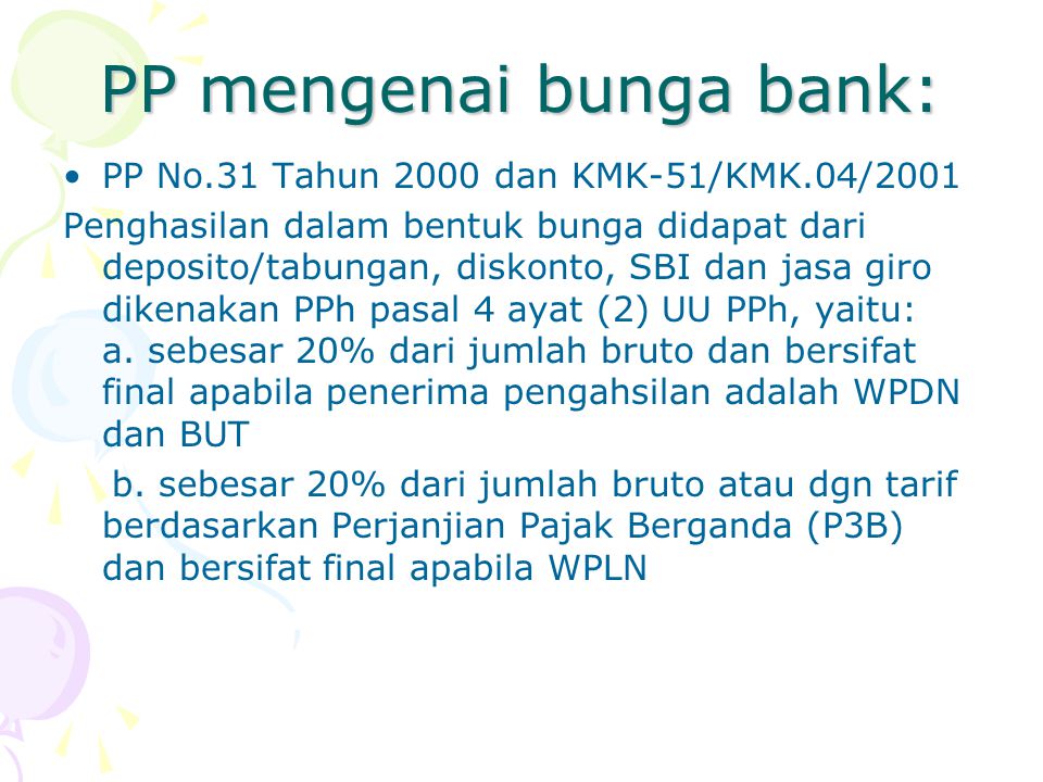 PP mengenai bunga bank: