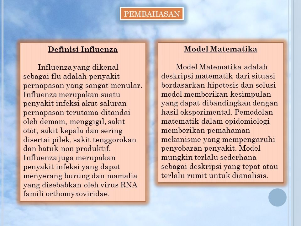 PEMBAHASAN Definisi Influenza.