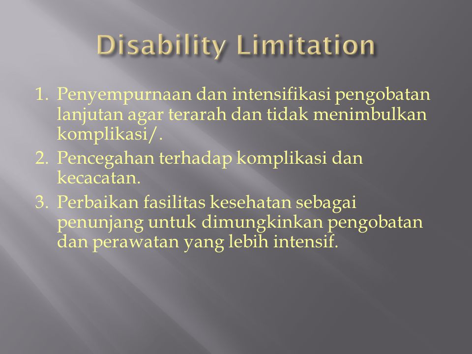 Disability Limitation