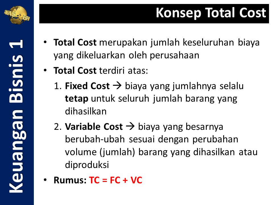 Keuangan Bisnis 1 Konsep Total Cost