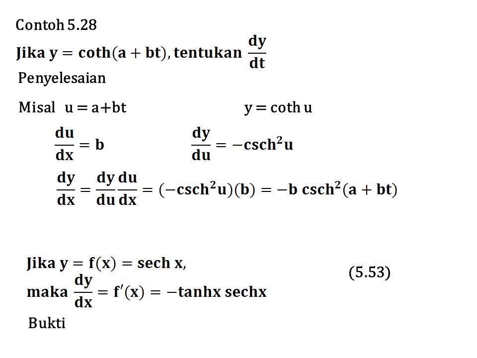Contoh Soal Turunan Fungsi Hiperbolik Pembahasan Soal 1956