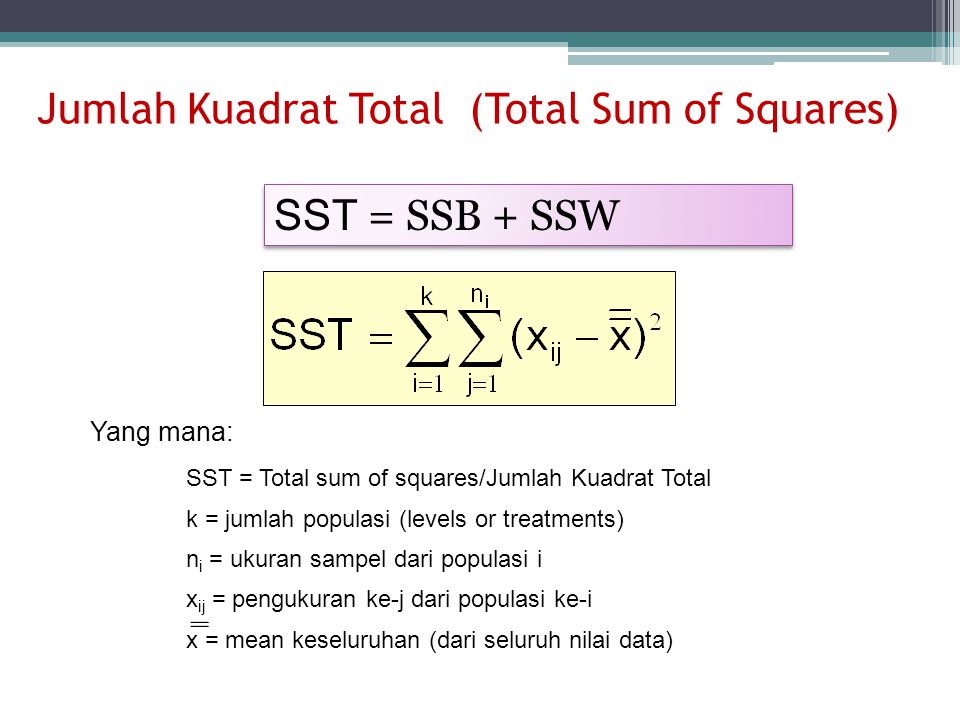 Jumlah Kuadrat Total (Total Sum of Squares)