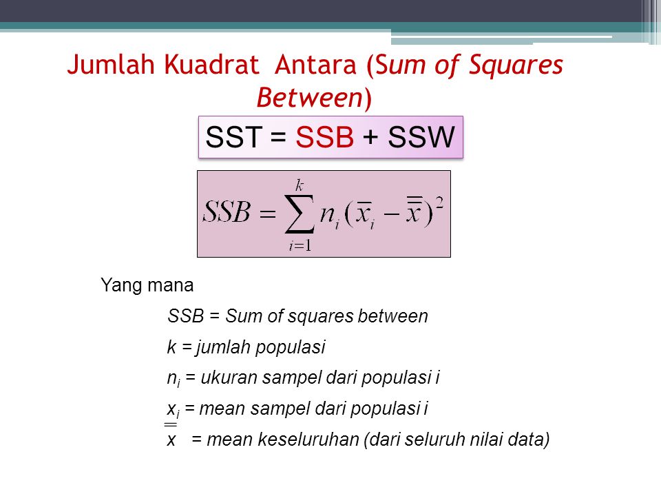 Jumlah Kuadrat Antara (Sum of Squares Between)