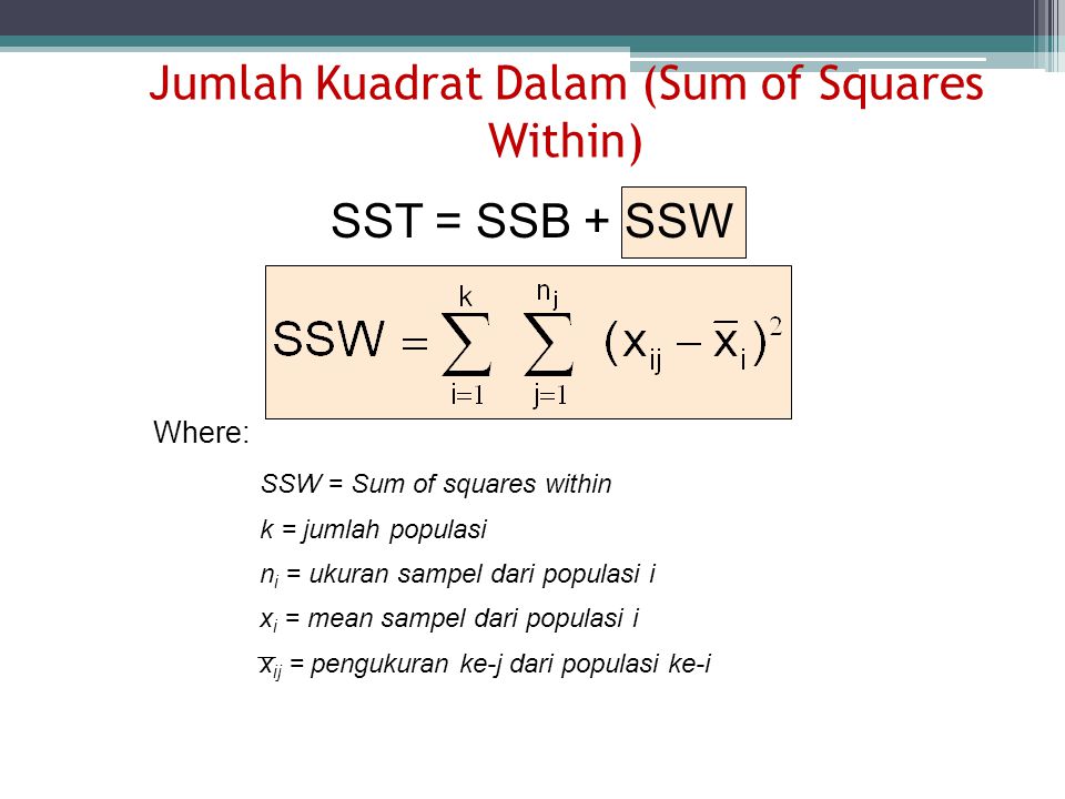 Jumlah Kuadrat Dalam (Sum of Squares Within)